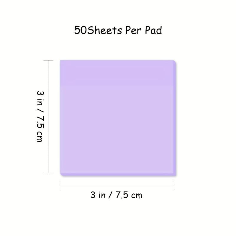 4pcs Clear Sticky Notes Pastel Colors 3x3 Inch Morandi Translucent Sticky Notes