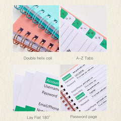 A6 Mini Spiral Password Book With Tabs
