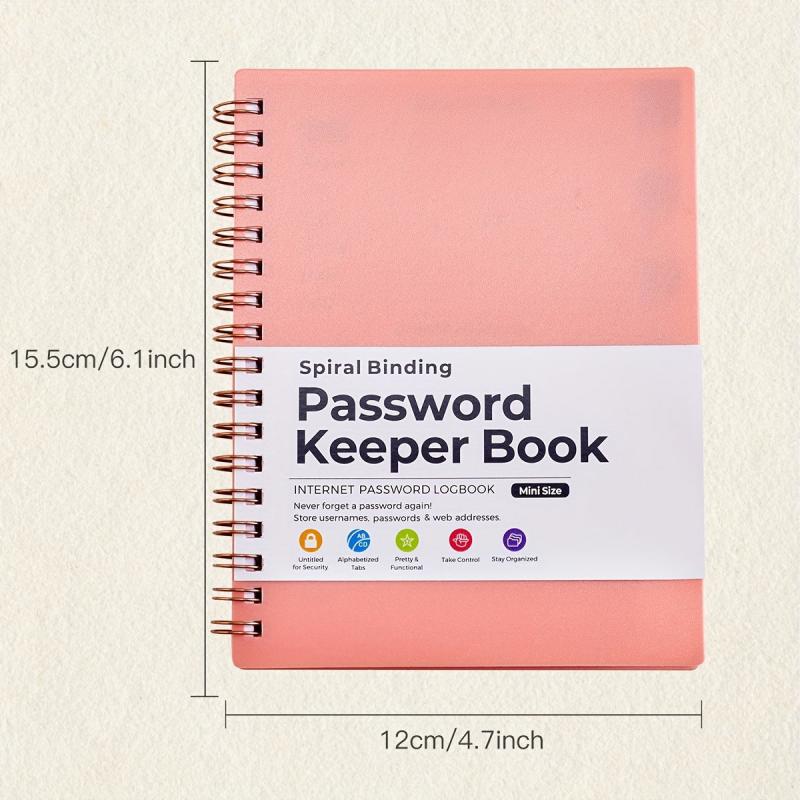 A6 Mini Spiral Password Book With Tabs