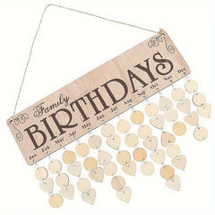 Wooden Calendar Board Planner Birthday Record Board