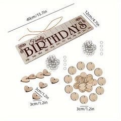 Wooden Calendar Board Planner Birthday Record Board