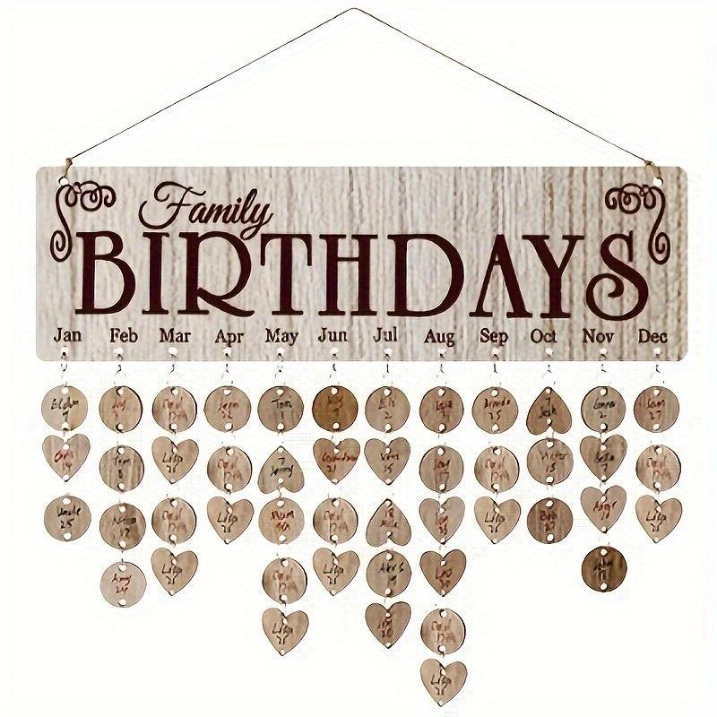 Wooden Calendar Board Planner Birthday Record Board