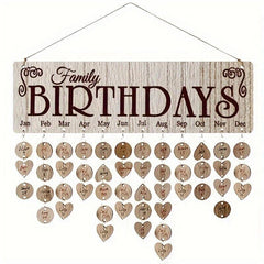 Wooden Calendar Board Planner Birthday Record Board