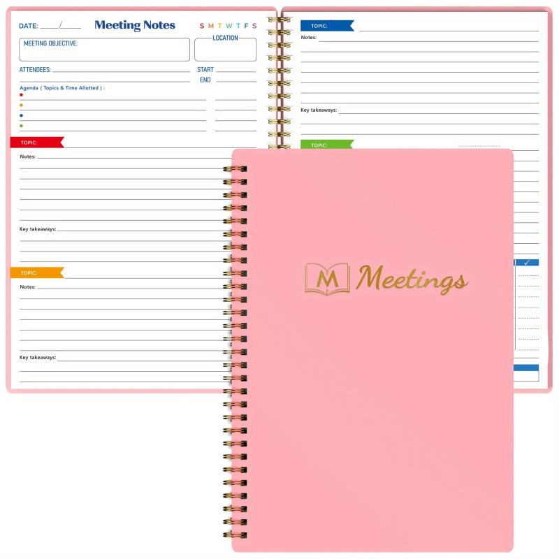Meeting Notebook For Work Action Items Project Planner Notebook Note Taking
