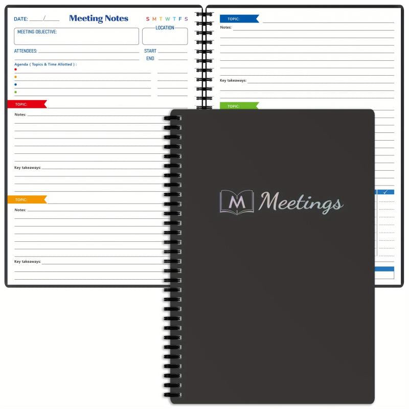 Meeting Notebook For Work Action Items Project Planner Notebook Note Taking
