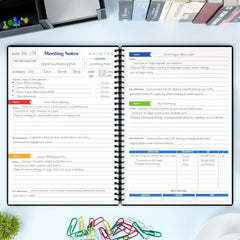 Meeting Notebook For Work Action Items Project Planner Notebook Note Taking