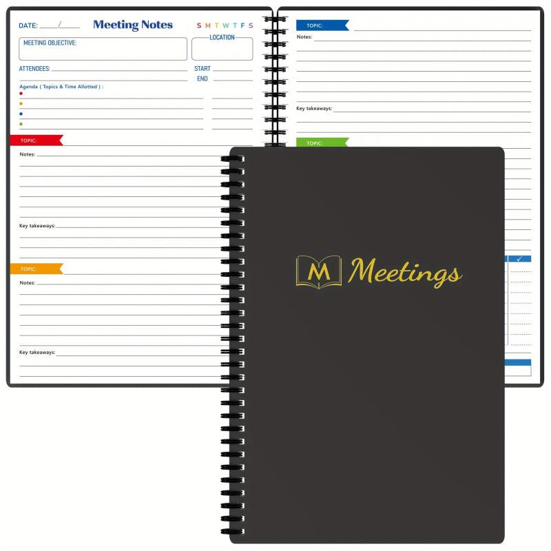 Meeting Notebook For Work Action Items Project Planner Notebook Note Taking