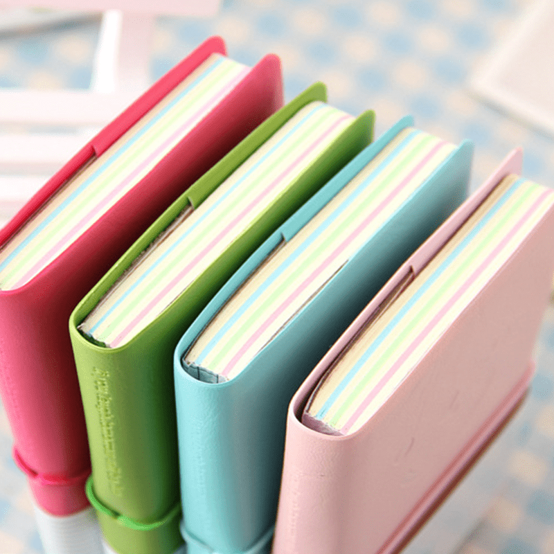 200 Sheets Brightly Colored Leather Notebook