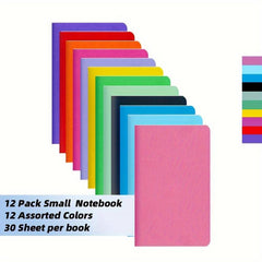 12 Solid Notebooks Rainbow Stitching Horizontal Line 30 Sheets
