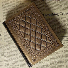 Vintage PU Leather Gospel Book Relief Bible Journal Antique Travel