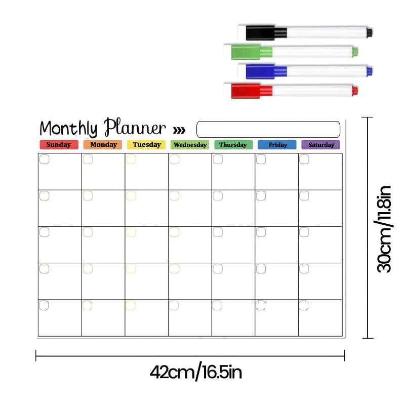 Uinkit Fridge Calendar Magnetic Dry Erase Calendar Weekly Planner 16.5x11.8