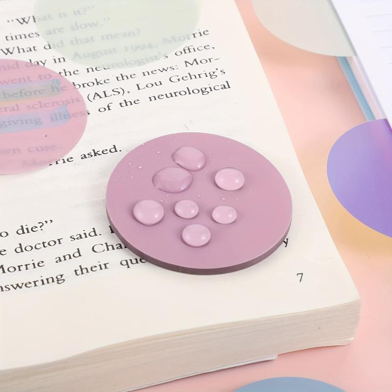 Round Transparent Sticky Notes - 70 Sheets, 3 Inches, Assorted Colors