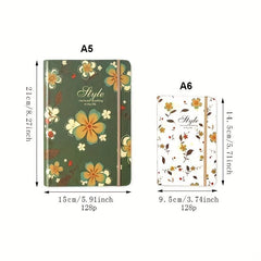 Thick 128 Sheets Notebook for Girls, Portable A5 A6 Diary, Office Notepad