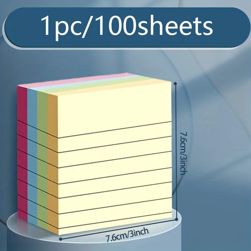 100 Colorful Sticky Notes with Lines