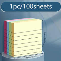 100 Colorful Sticky Notes with Lines