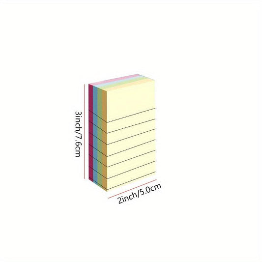 100 Colorful Sticky Notes with Lines