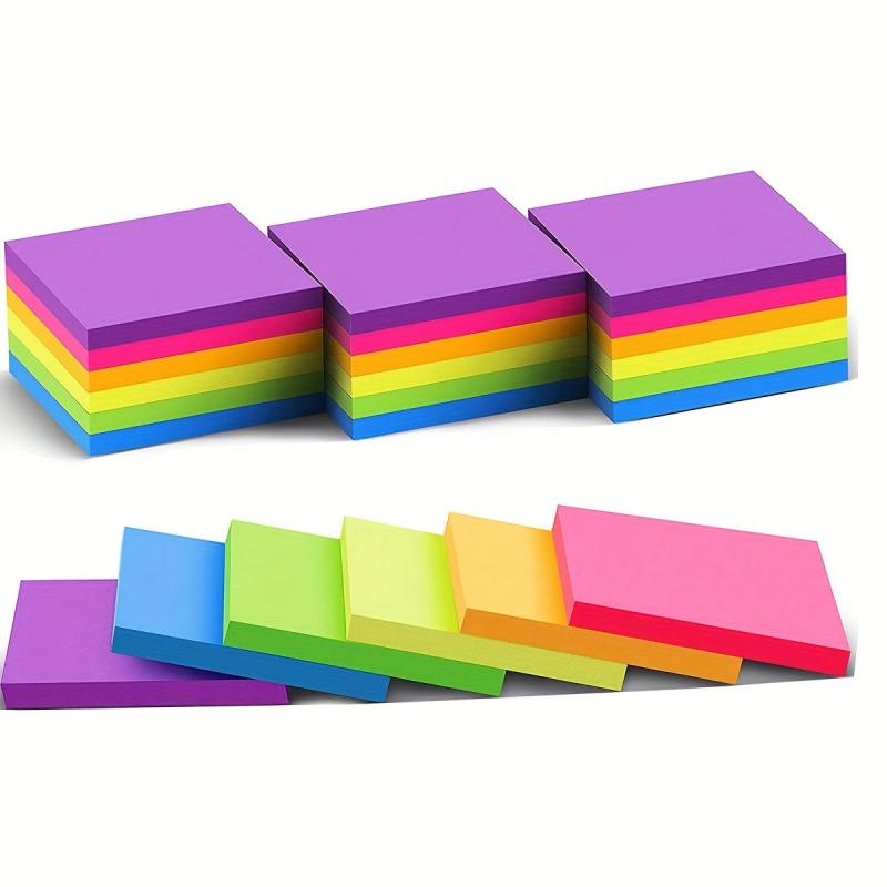 Fluorescent Sticky Notes Colorful Memo Pad Office Supplies