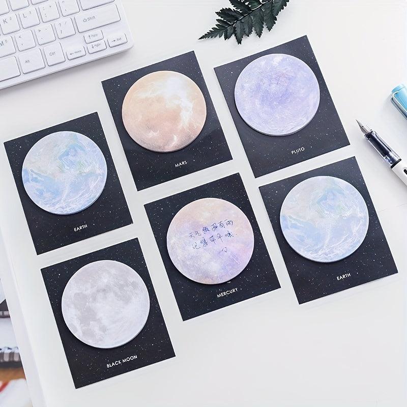 30pcs Planet Series Sticky Notes Round Tear Small Office Note Stickers
