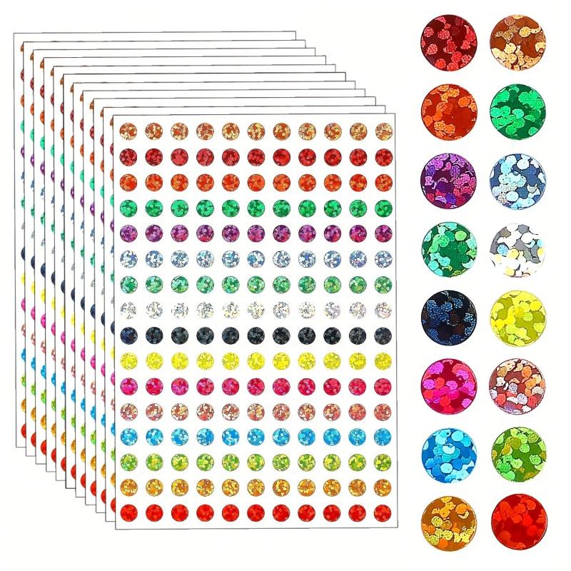 1760pcs Laser Sparkle Circle Dot Stickers 1/4 Round Dot Labels 16 Colors