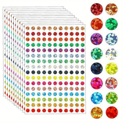 1760pcs Laser Sparkle Circle Dot Stickers 1/4 Round Dot Labels 16 Colors
