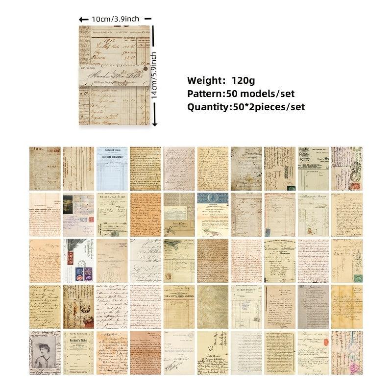 Handwritten Letters Vintage Note Stickers for English DIY Mat
