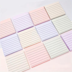 Pastel Ruled Sticky Notes, 4 Pads Memo Pads