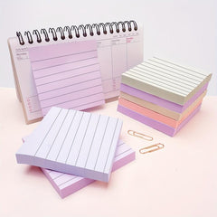 Pastel Ruled Sticky Notes, 4 Pads Memo Pads