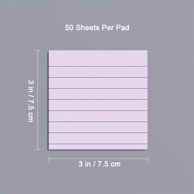 Pastel Ruled Sticky Notes, 4 Pads Memo Pads