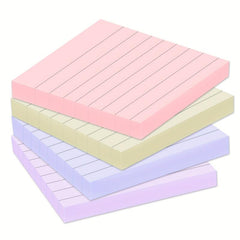 Pastel Ruled Sticky Notes, 4 Pads Memo Pads