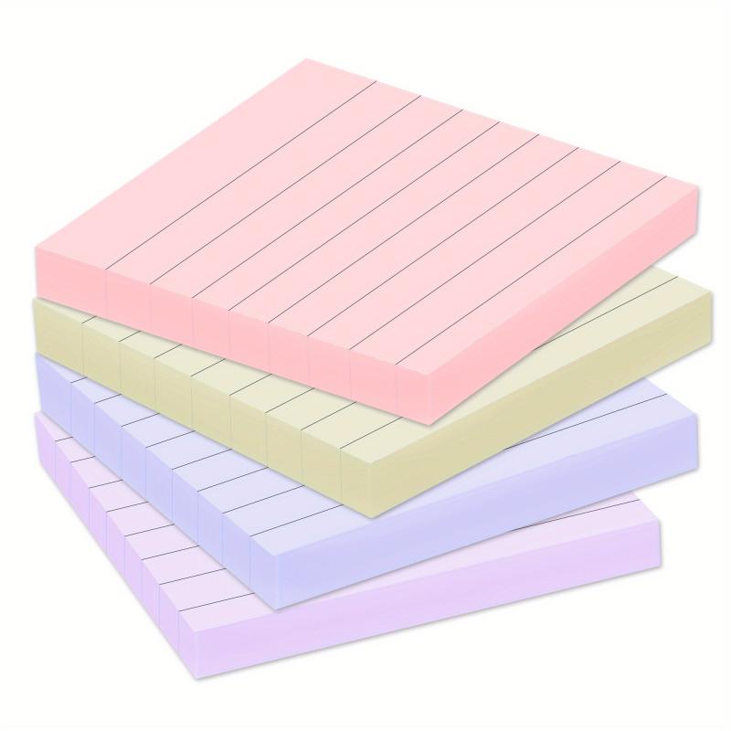 Pastel Ruled Sticky Notes, 4 Pads Memo Pads