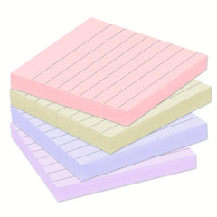 Pastel Ruled Sticky Notes, 4 Pads Memo Pads