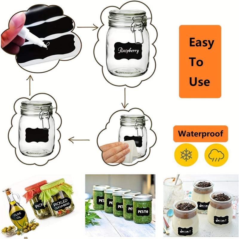 120pcs Waterproof Chalkboard Stickers & Pens Set