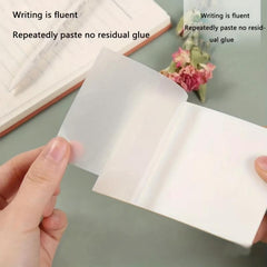 50 Sheets Transparent Sticky Notes Waterproof Fluorescent Sticky Notes