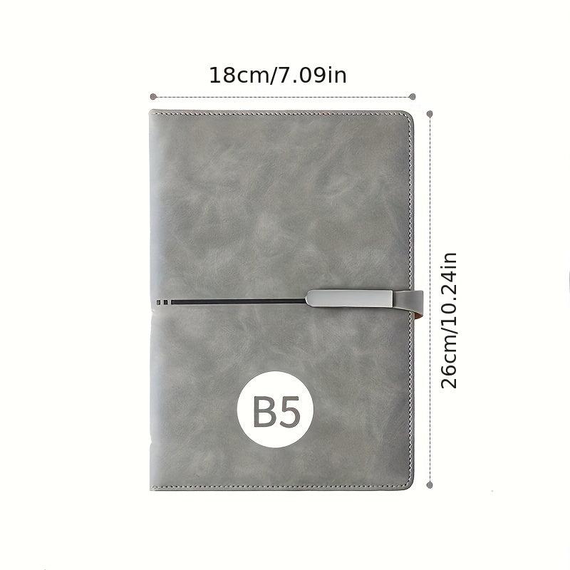 B5 PU Leather Notebook with Dual Clasp - Multiple Options
