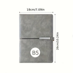 B5 PU Leather Notebook with Dual Clasp - Multiple Options