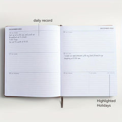 18-Month PU Leather Schedule Book, July-Dec, 1pc, 100 Sheets, 2 Stickers