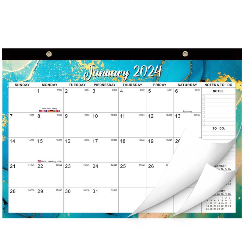 Large Desk Calendar 18 Months Jan-June Monthly Goals To-do List Notes Home Schoo