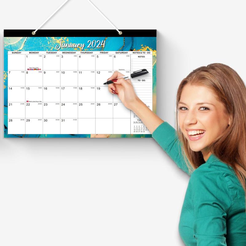 Large Desk Calendar 18 Months Jan-June Monthly Goals To-do List Notes Home Schoo