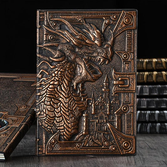 Dragon A5 Diary Notebook Embossed Leather Travel Journal