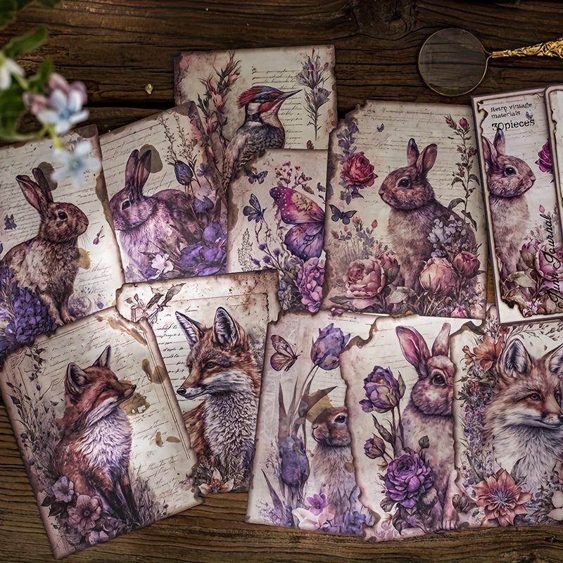 30 Sheets Halloween Scrapbook Paper for DIY Packaging Decoration