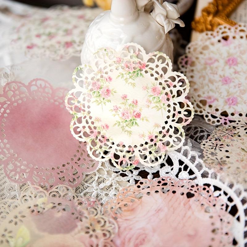 20 Sheets Vintage Lace Pattern Scrapbooking Supplies for DIY Craft Paper