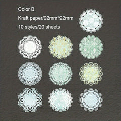 20 Sheets Vintage Lace Pattern Scrapbooking Supplies for DIY Craft Paper