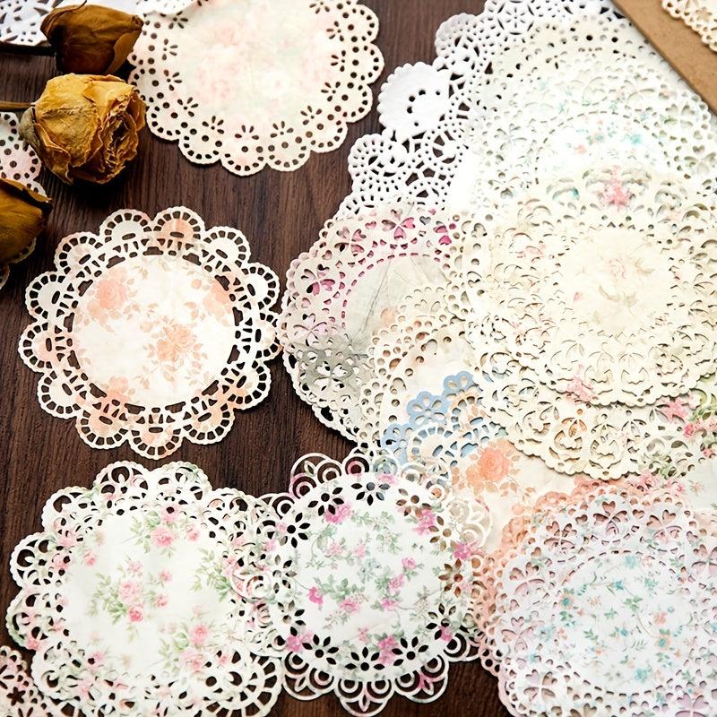 20 Sheets Vintage Lace Pattern Scrapbooking Supplies for DIY Craft Paper
