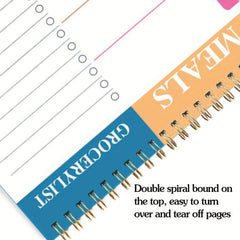 Weekly Meal Planner Notepad 90 Pages Tear Off Grocery Checklist