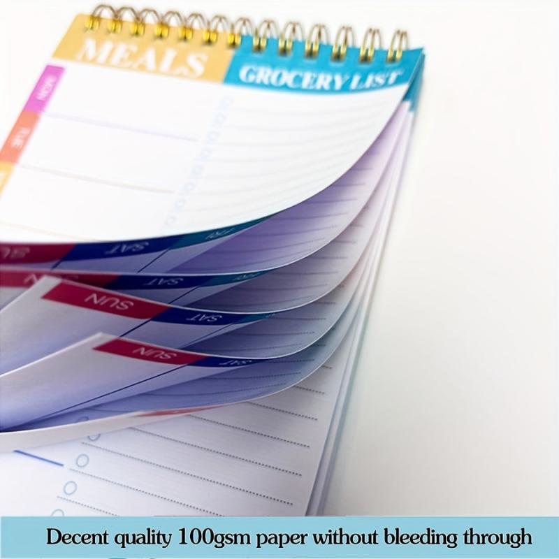 Weekly Meal Planner Notepad 90 Pages Tear Off Grocery Checklist