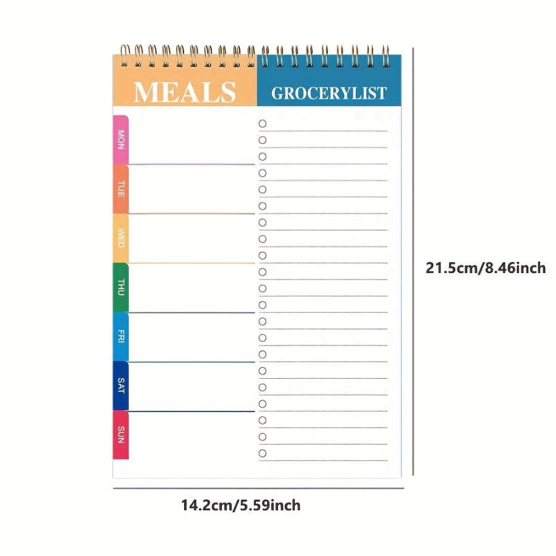 Weekly Meal Planner Notepad 90 Pages Tear Off Grocery Checklist