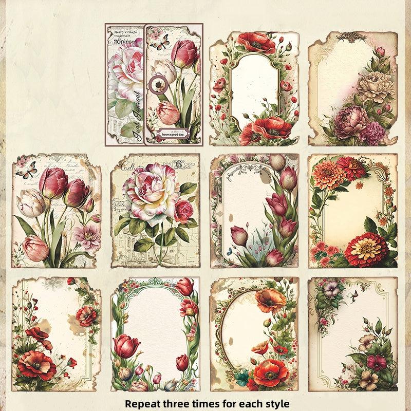 30pcs Lost Garden Decorative Message Notes for Art Journals