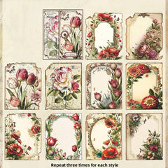 30pcs Lost Garden Decorative Message Notes for Art Journals