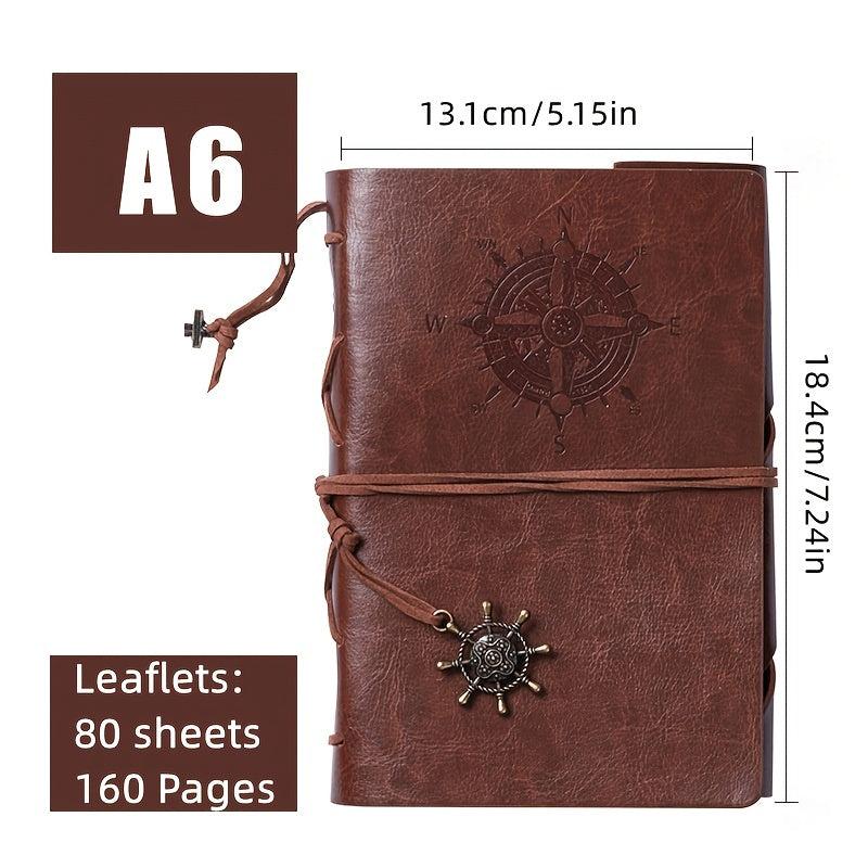 Retro PU Leather Notebook Ideal for Travelers Office Workers Students