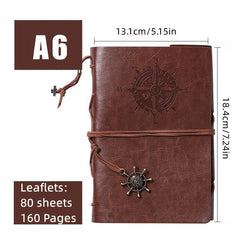 Retro PU Leather Notebook Ideal for Travelers Office Workers Students